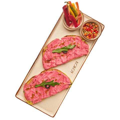 Beetroot Hummus Toast Vegan & Gluten Free