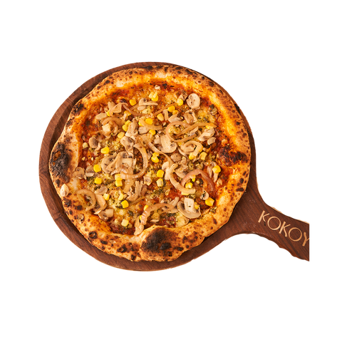 Mushroom Onion Corn Pizza